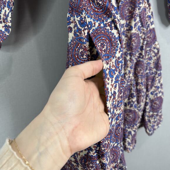 J.Crew Palermo Dress Womens Small Tall Purple Linen Paisley Floral Boho Sundress - Picture 5 of 14